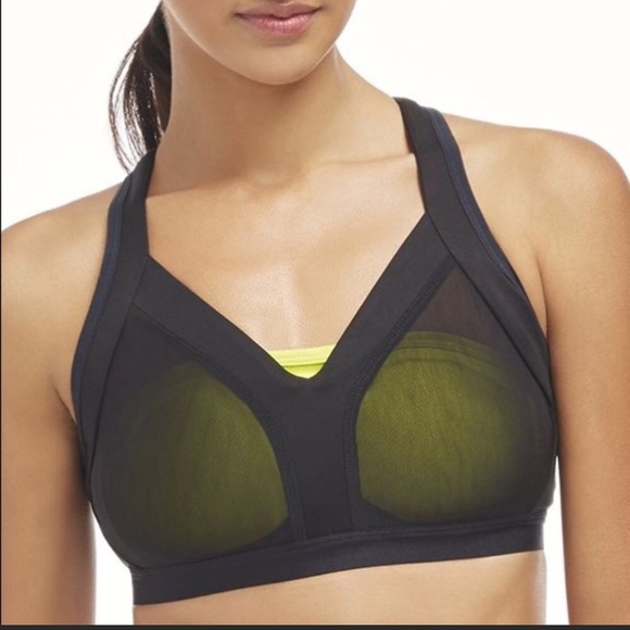 SALE $10✨Fabletics sports bra neon front black top - Picture 2 of 7